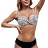 Črn bikini Niki z leopardjim motivom