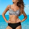 Črn bikini Niki z leopardjim motivom