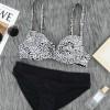 Črn bikini Niki z leopardjim motivom
