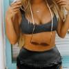 Črn bikini Holly z visokim pasom