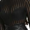 Črn bodysuit Rylie z dolgimi rokavi in zaprtim vratom
