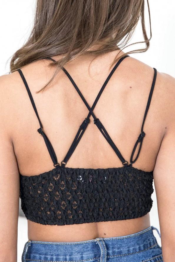 Črn čipkast modrček Shelby s podlogo