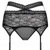 Črn čipkast podvezni pas Addilyn