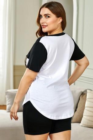 Črn komplet majica in kratke hlače Rebecca