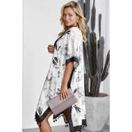 Črn ohlapen kimono Ember za plažo