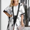 Črn ohlapen kimono Ember za plažo