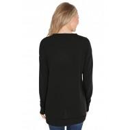 Črn pulover Elliott s potiskom halloween buče z zadrgo