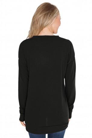 Črn pulover Elliott s potiskom halloween buče z zadrgo