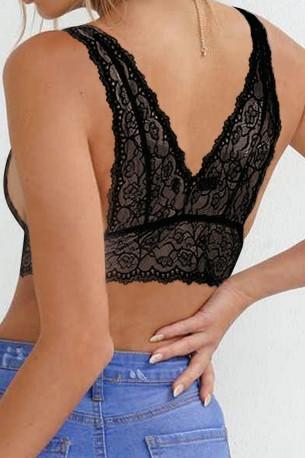 Črn seksi modrček Lucia s čipkami