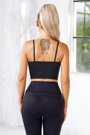 Črn športni crop top Briella