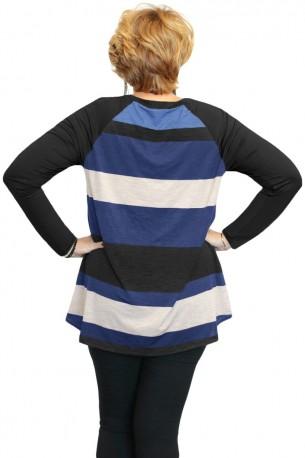 Črn večbarven top Joy za močnejše