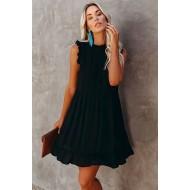 Črna babydoll obleka Katie z žepi