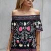 Črna bluza Alivia s cvetličnim potiskom