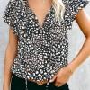 Črna bluza Brooklynn s kratkimi rokavi in volančki