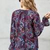 Črna bluza Gracie s cvetličnim potiskom