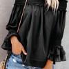 Črna bluza Lainey s carmen izrezom