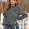 Črna bluza Mariah z visokim ovratnikom