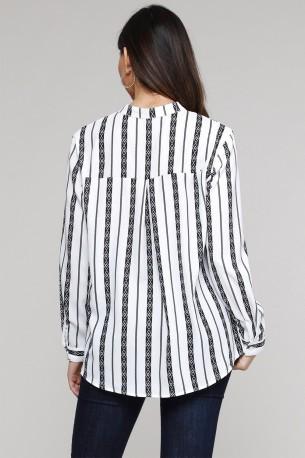 Črna bluza Marlee z V-izrezom