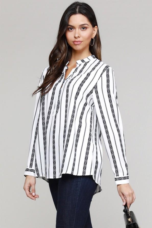 Črna bluza Marlee z V-izrezom