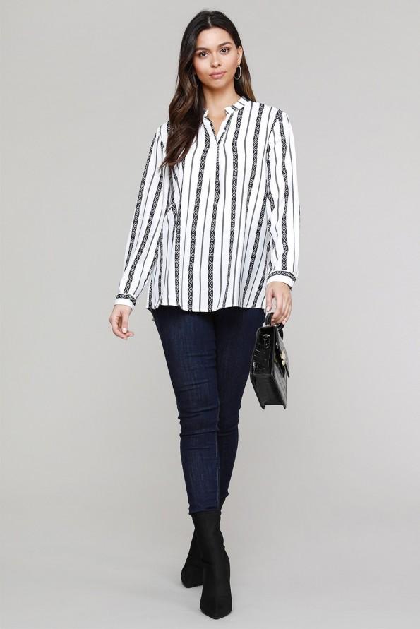 Črna bluza Marlee z V-izrezom