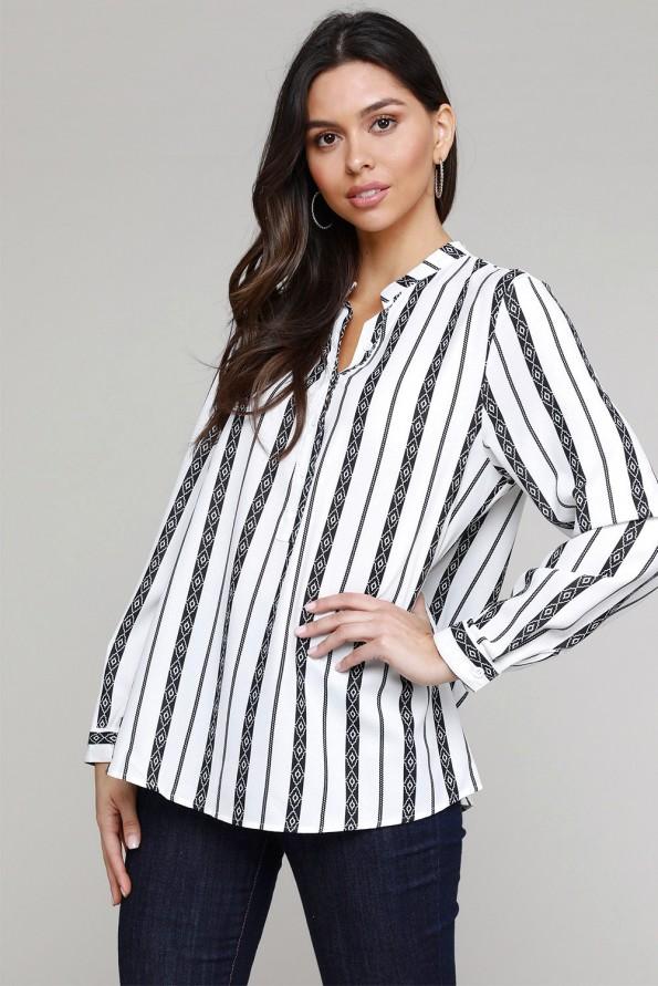 Črna bluza Marlee z V-izrezom