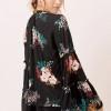 Črna bluza Natalie z rokavi na zvon
