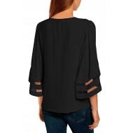 Črna bluza Zara s trakovi na rokavih