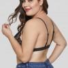 Črna cvetlična bralette večje velikosti Pauline