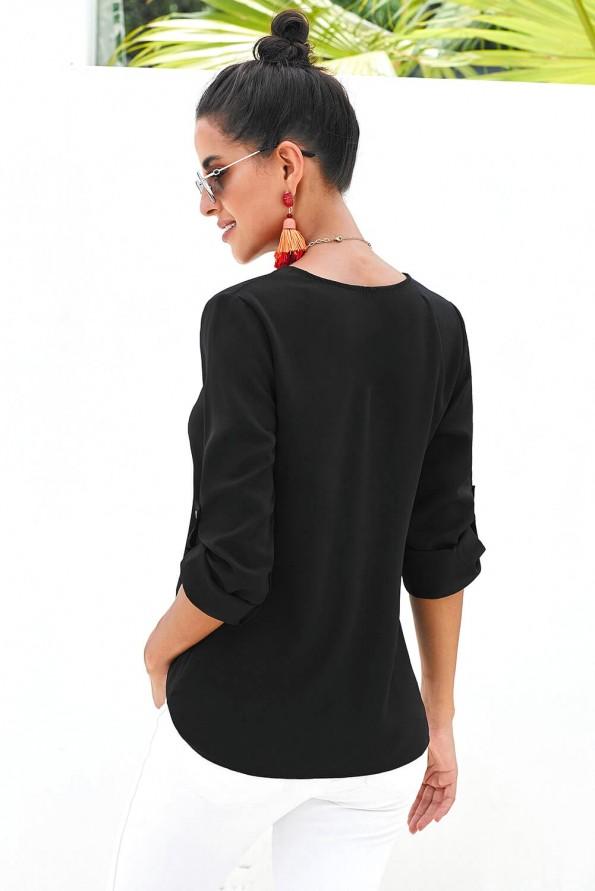 Črna elegantna bluza Dallas