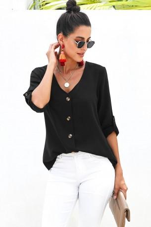 Črna elegantna bluza Dallas