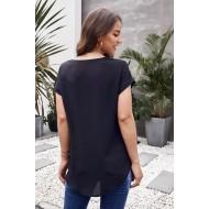 Črna elegantna bluza Ivanna z zadrgo