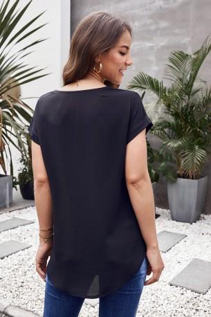 Črna elegantna bluza Ivanna z zadrgo