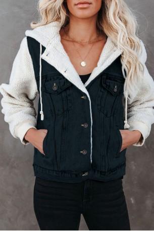 Črna jakna na gumbe Iva