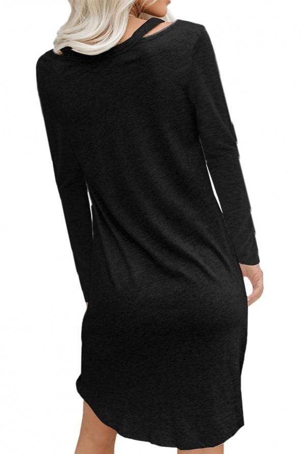 Črna jersey obleka majica Kennedi