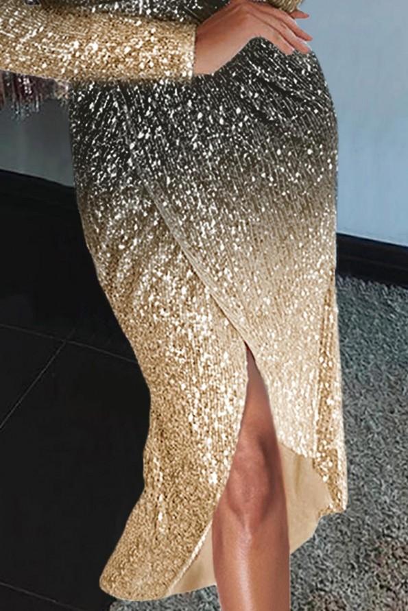 Črna ombre obleka Amanda z bleščicami