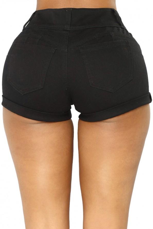 Črne denim kratke hlače Mavis