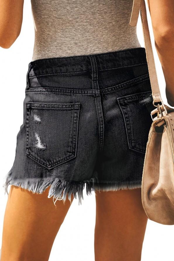 Črne jeans kratke hlače Margot