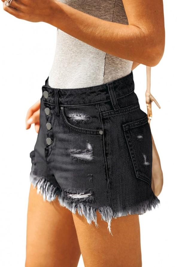 Črne jeans kratke hlače Margot