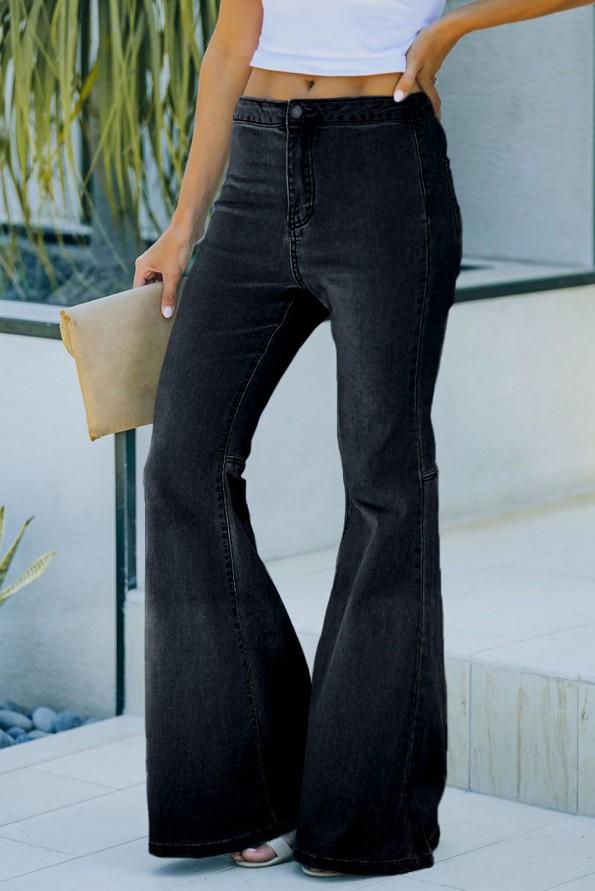 Črne kavbojke Bell z visokim pasom in žepi Dora