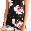 Črne kratke hlače in majica Zaira s cvetličnim potiskom