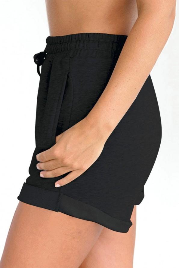 Črne kratke hlače z zavihanim robom Aubree