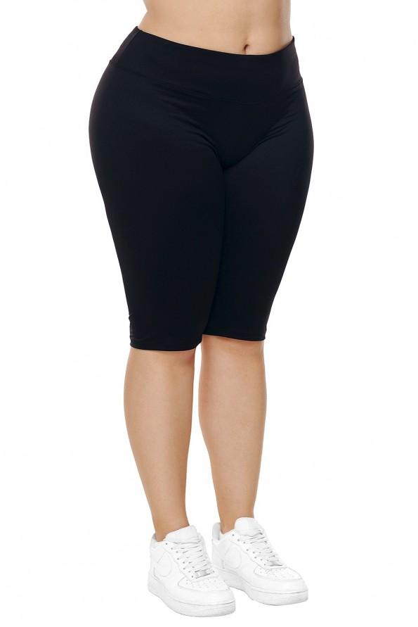 Črne kratke športne leggins Dallas za močnejše