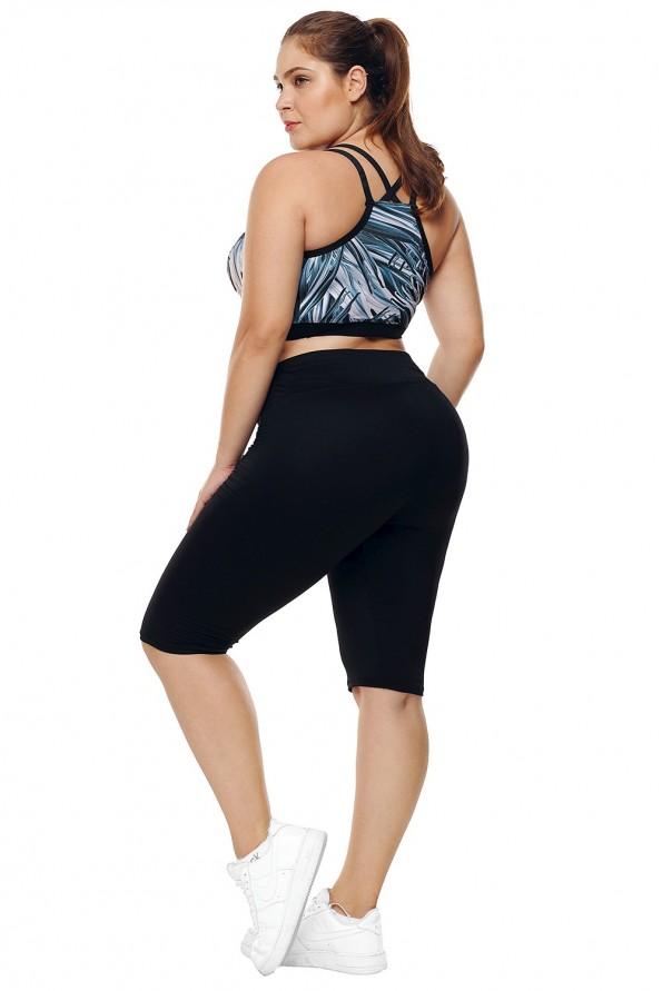 Črne kratke športne leggins Dallas za močnejše