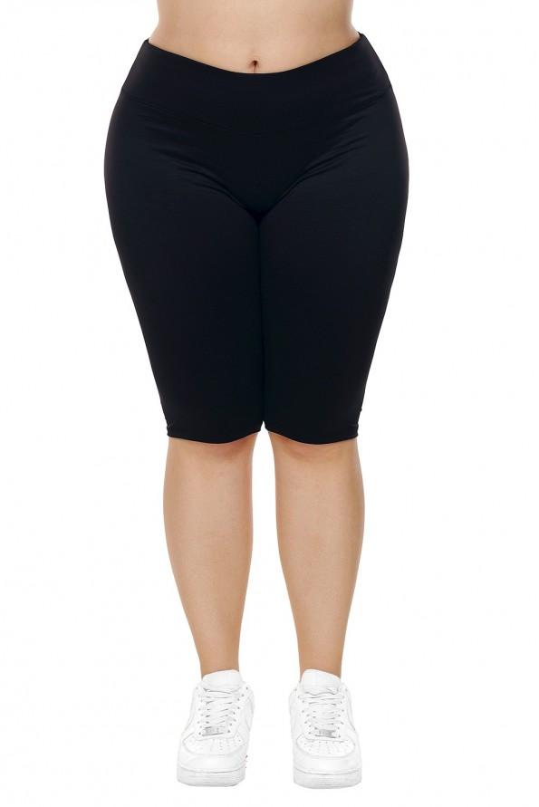 Črne kratke športne leggins Dallas za močnejše