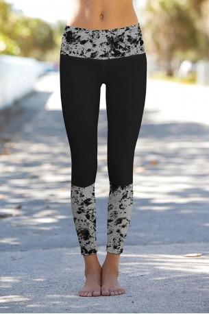 Črne leggins joga hlače Skyla