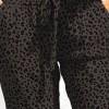Črne ohlapne jogger bombažne hlače Riley z leopardjim motivom