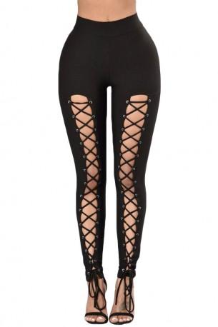 Črne pajkice Karina na vrvico