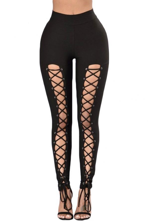 Črne pajkice Karina na vrvico