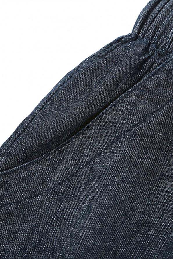 Črne razcefrane bombažne jeans kratke hlače z žepi Peyton