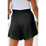 Črne rustikalne hlače s pentljo Valerie